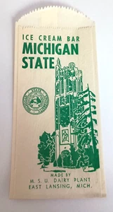 MSU Dairy Michigan State University Ice Cream Bar Wax Wrapper NOS New 1940s? - Picture 1 of 3