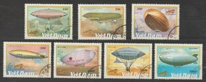 1990 Vietnam Stamps Complete Set of Airships Scott # 2171-2177 Cto Never Hinged - Picture 1 of 1