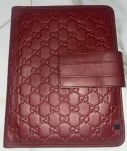 🇮🇹GUCCI GG Monogram Guccissima Red Leather Ipad /Tablet Cover Authentic - Picture 1 of 6