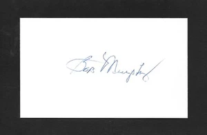 Bob Murphy Signed 3x5 Index Card 1969 1986 New York Mets Announcer HOF Auto - Picture 1 of 2