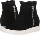 Steven by Steve Madden Bamby Suede Faux Fur Trimmed Wedge Sne, Multi Sizes Black