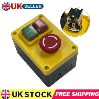 Workshop Lathe NVR (No Volt Release) Safety Switch & Emergency Stop 220/240V - Image 1 of 4