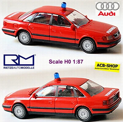 Audi 100 Berlina C4 Tipo 4A Elw Pompieri 1990-94 Rosso 1:87 Rietze 50420 - Immagine 1 di 4