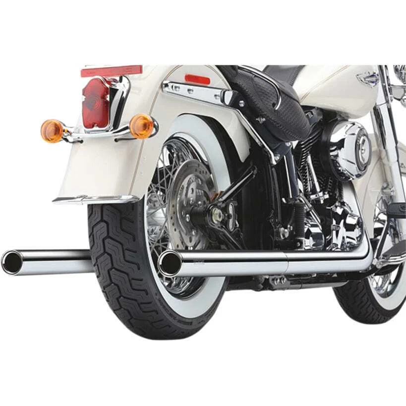 Cobra 6984 Softail Dual Chrome Exhaust w/ Billet Tips Harley Softail FX /FLST... - Image 1 of 1