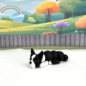 3D Printed Dog and Dog House, 3.5" Articulated Boston Terrier Dog, Fidget Toy - Picture 1 of 7