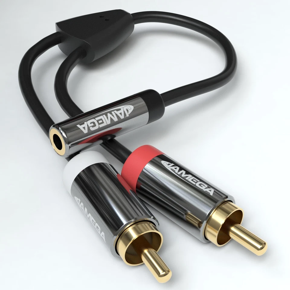 Cinch Klinke Adapter Aux zu Cinch 3.5mm Klinken Buchse auf 2 RCA Cinch Stecker - Bild 1 von 4