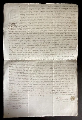 Antique Handwritten Letter Of Attorney Dated 1831 In Foulsham In Norfolk  - Image 1 of 4