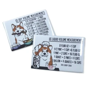 Akita Dog Measuring Chart Magnet Set Handmade Kitchen Cooking Baking Guides - Picture 1 of 11