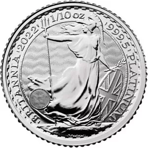 Pièce de 10 £ Grande-Bretagne 2022 1/10 oz 0,9995 platine fin Britannia BU - En stock - Photo 1/2