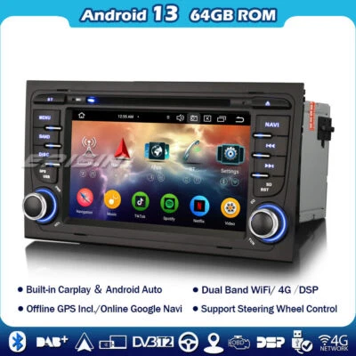 8 Kern Android 14 Navi Autoradio DSP DVD FM Audi A4 S4 RS4 8E 8F B9 B7 Seat Exeo - Bild 1 von 4