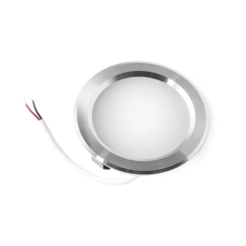 Faretto led a incasso rotondo opaco bordo argento 3 w luce bianca 6500 k p60 - Immagine 1 di 4