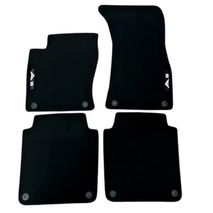 Car Floor Mats Velour For Audi A8 S8 4E Waterproof Black Carpet Rugs Auto Liners - Picture 1 of 12