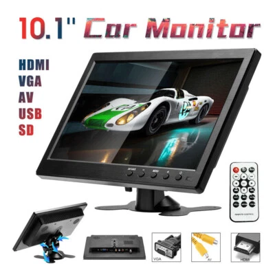 10.1" HD Monitor For Car Security PC Laptop Screen LCD CCTV HDMI BNC AVI VGA - Image 1 of 4