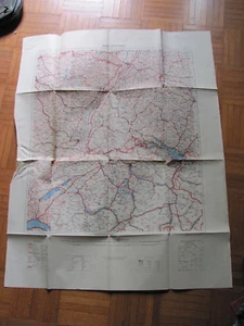 WWII US ARMY MAP BASEL STUTTGART BACKSIDE GERMAN PRINT MAP OF UK ENGLAND - Picture 1 of 11