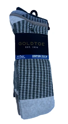 Gold Toe Men's 4 PACK Socks Uapor Tech Crew Socks - Imagem 1 de 2