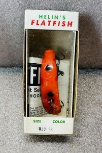 Vintage Helin's Flatfish X4 Orange with Red and Black Dots with Box and Insert - Picture 1 of 4