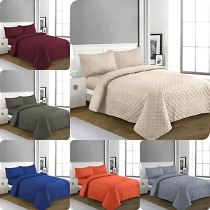 3 Piece Bedspread Soft Quilted Blanket Sofa Large Throw Over Bed Travel Camping - Picture 1 of 124