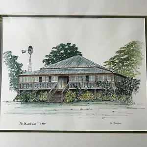 Barbara Saxton Australian Artist Original Ink + Watercolor Painting Woodsland - Picture 1 of 19