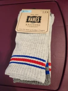 Hanes Knitting Company Boys 4pack Crew Socks Sz L 3-9 Brand New W Tag - Picture 1 of 5