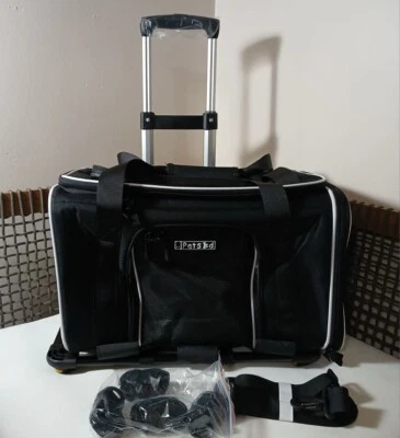 Petskd Top-Expandable Pet Carrier with Wheels 18"x11"x11" Airline Approved - Image 1 of 4