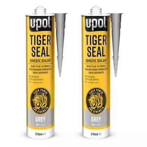 2 x Upol Tiger Seal Grey 310ml Polyurethane Adhesive Sealant TIG/NB New U-POL - Picture 1 of 2