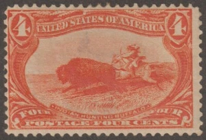 EDSROOM-20066 US 287 1898 Indian Hunting Buffalo Great Color Some Offset CV$110 - Picture 1 of 2