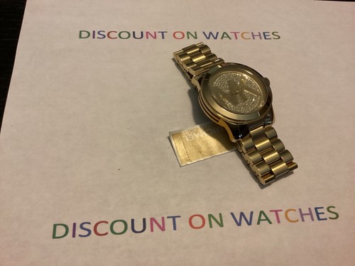 Nuovo Orologio da donna Michael Kors MK5706 Runway Quadrante Oro Cristallo Pavimentazione Oro 45 mm