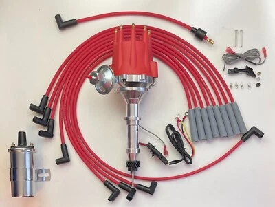 INTERNATIONAL HARVESTER RED HEI Distributor 392 345 304 266 + CHROME COIL +WIRES - Image 1 of 4