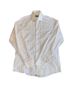 Hugo Boss Men’s Stripped Button Up Long Sleeve Classic Dress Shirt 15.5-34/35 - Picture 1 of 2