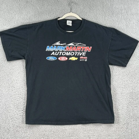 Mark Martin Automotive Shirt Mens XL Black Graphic Tee Auto Dealership NASCAR Cover