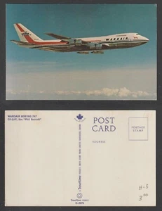 Postal de avión Wardair Canada Boeing 747 color cromado sin usar - Imagen 1 de 3