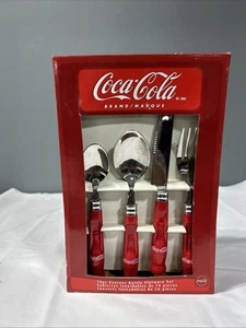 Juego de cubiertos Coca-Cola de 16 piezas con patrón de contorno de botella de Coca-Cola de Gibson 1997 AZ - Imagen 1 de 5
