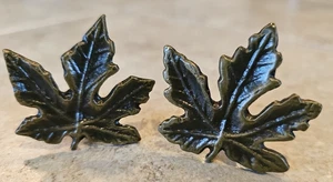 Menge 2 Vintage Antik Bronze Farbe Ahornblatt Schublade/Schranktür Griffe/Knöpfe - Bild 1 von 3