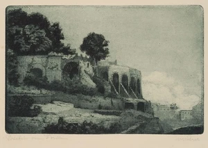 M. LECH (1871-1938), Ruinen auf dem Palatin,  1910, Rad. Romantik Architektur - Bild 1 von 4