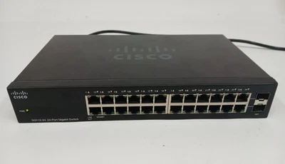 Cisco SG112-24 24 Port Gigabit Unmanaged Network Switch Tested comes with cord - Image 1 of 4