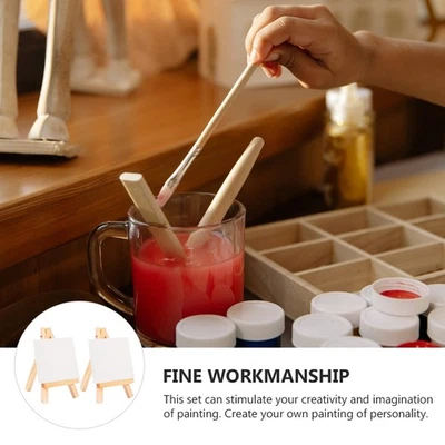  2 Pcs Mini Wood Easel for Painting Wooden Stand Small Toddler Art - Image 1 of 4