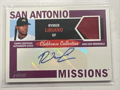 Rymer Liriano Clubhouse Collect /10 auto Topps Heritage 2013 Number/Name Patch - Image 1 of 3