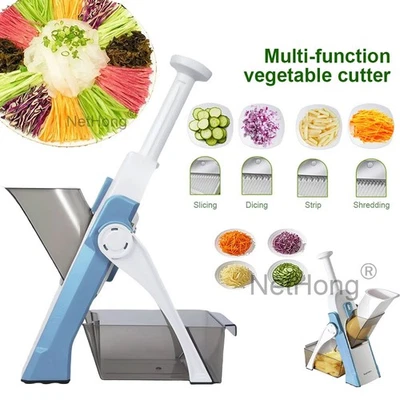 Obst Gemüseschneider Gemüsehobel Käsereibe Reibemühle Multischneider Edelstahl - Bild 1 von 4