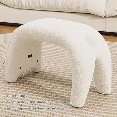 Cat Shaped Accent Bench for Coffee Table, Animal Bed End Stool, Entryway Ottoman - Image 1 of 4