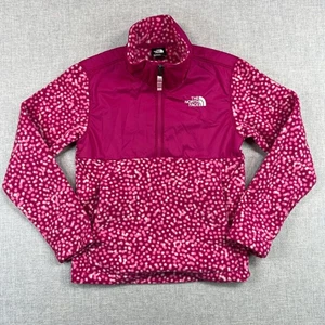 The North Face Tundra 1/4 Zip Pullover Fleece Girls Small Pink Dot Pattern - Picture 1 of 9