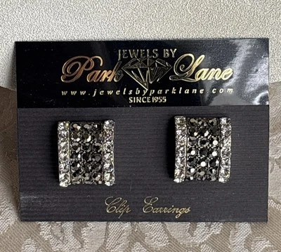 Pendientes Park Lane Hematita Plata Dos Tonos Circonita Pavé CLIP Muy Raros Difíciles de Encontrar Nuevos con Etiquetas Foto 1 de 4