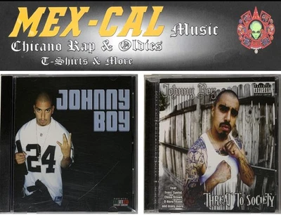 2 CHICANO RAP CDs Bundle *JOHNNY BOY-(self tittle) *JOHNNY BOY-THREAT TO SOCIETY - Image 1 of 4