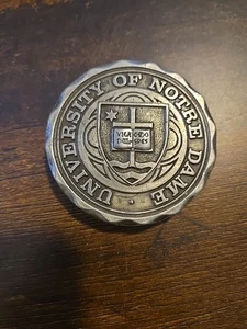 Vintage Ornate Rare Mid Century University of Notre Dame Logo Belt Buckle - Picture 1 of 4