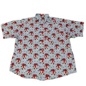 Ariat Jeremiah Classic Hawaiian Shirt Light Blue w/ Red Floral Men’s Size XXL - Picture 1 of 9