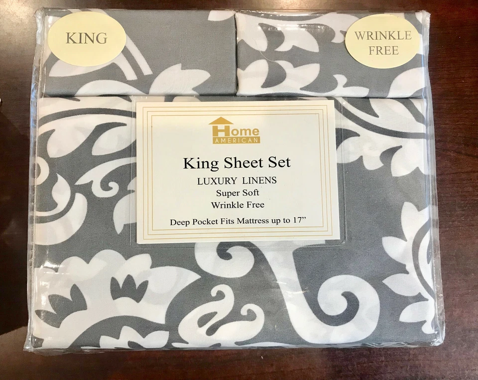 Home American Collection Premium 4-Piece Printed Sheet Set - Wrinkle LUXURY