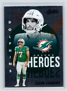 Jason Sanders 2021 Panini Absolute #UH11 Unsung Heroes Miami Dolphins 2-24 - Picture 1 of 2