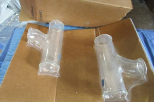 Lotto di 2 Corning Pyrex 2" x 1-1/2" Singolo Sanitario Tee Vetro Tubo di Scarico LPBP - Foto 1 di 6