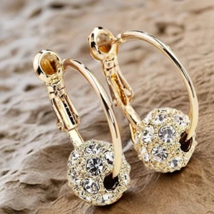 PENDIENTES ARO ORO CON BOLA ESPUMOSA - Imagen 1 de 3