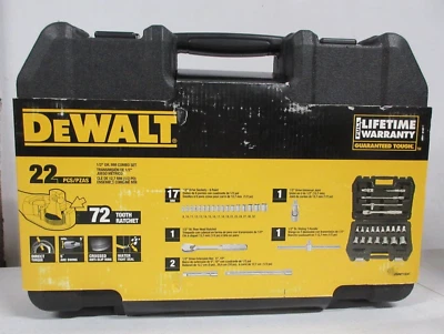Dewalt DWMT19241 22PC 1/2in Drive 6PT METRIC SOCKET SET - 8MM - 32MM - BRAND NEW - Image 1 of 4