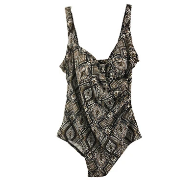 Catalina Women’s Size L /10-12 Printed Ruched Swimsuit Bathing Suit Beach - Image 1 of 4